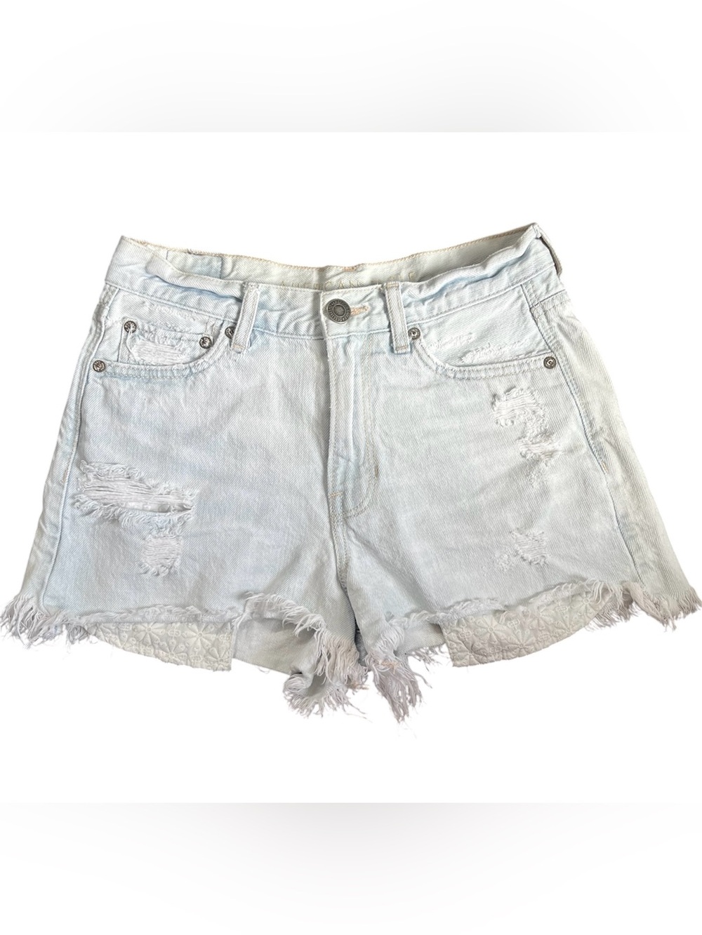 American Eagle Denim shorts light wash super Hi-Rise Festival